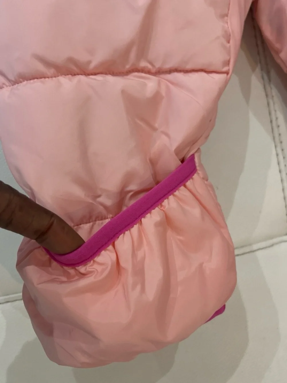 Converse Pink Two-Tone Puffer Jacket with Fuchsia Lining